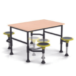 JUK 165 - Table rectangulaire avec chaises intégrées