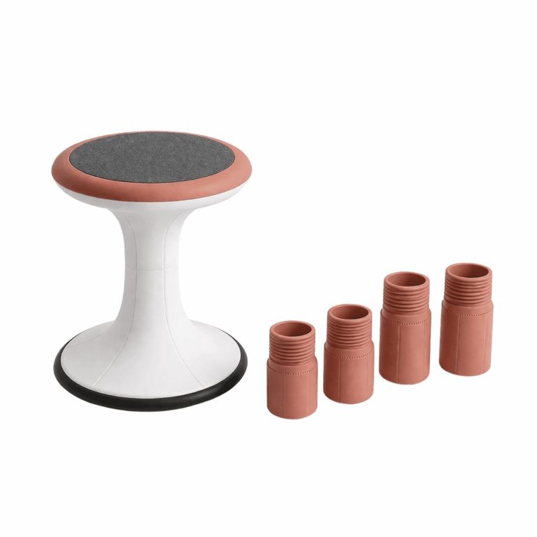 Tabouret dynamique MOBI-TWIST terracotta avec blocs de réglage en hauteur amovibles