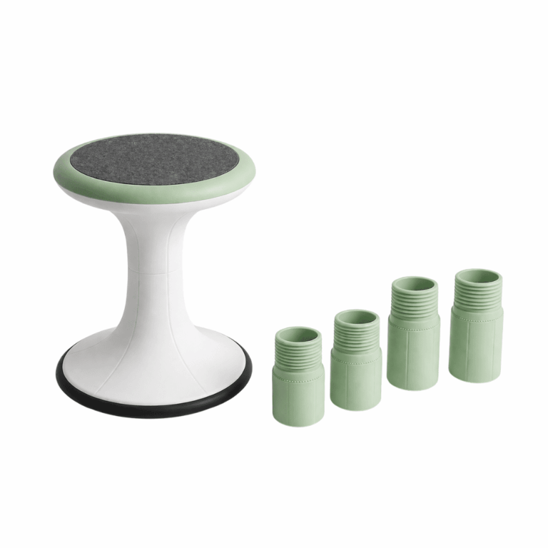 Tabouret dynamique MOBI-TWIST vert avec blocs de réglage en hauteur amovibles